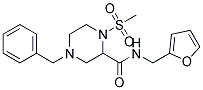 4-BENZYL-N-(2-FURYLMETHYL)-1-(METHYLSULFONYL)PIPERAZINE-2-CARBOXAMIDE 结构式