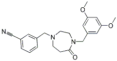 3-([4-(3,5-DIMETHOXYBENZYL)-5-OXO-1,4-DIAZEPAN-1-YL]METHYL)BENZONITRILE 结构式