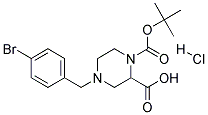 4-(4-Bromo-benzyl)-piperazine-1,2-dicarboxylic acid 1-tert-butyl ester hydrochloride 结构式
