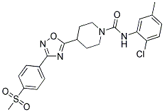 N-(2-CHLORO-5-METHYLPHENYL)-4-(3-[4-(METHYLSULFONYL)PHENYL]-1,2,4-OXADIAZOL-5-YL)PIPERIDINE-1-CARBOXAMIDE 结构式