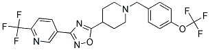 5-(5-(1-[4-(TRIFLUOROMETHOXY)BENZYL]PIPERIDIN-4-YL)-1,2,4-OXADIAZOL-3-YL)-2-(TRIFLUOROMETHYL)PYRIDINE 结构式