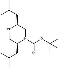 (2S,5S)-2,5-DIISOBUTYL-PIPERAZINE-1-CARBOXYLIC ACID TERT-BUTYL ESTER 结构式