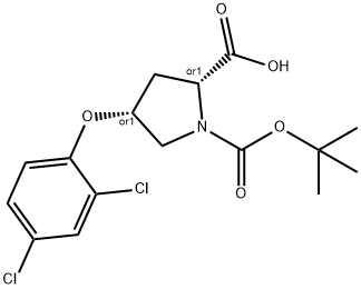 (2S,4S)-1-(TERT-BUTOXYCARBONYL)-4-(2,4-DICHLORO-PHENOXY)-2-PYRROLIDINECARBOXYLIC ACID 结构式