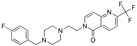 6-(2-[4-(4-FLUOROBENZYL)PIPERAZIN-1-YL]ETHYL)-2-(TRIFLUOROMETHYL)-1,6-NAPHTHYRIDIN-5(6H)-ONE 结构式