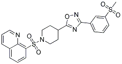 8-[(4-(3-[3-(METHYLSULFONYL)PHENYL]-1,2,4-OXADIAZOL-5-YL)PIPERIDIN-1-YL)SULFONYL]QUINOLINE 结构式