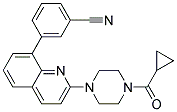 3-(2-[4-(CYCLOPROPYLCARBONYL)PIPERAZIN-1-YL]QUINOLIN-8-YL)BENZONITRILE 结构式