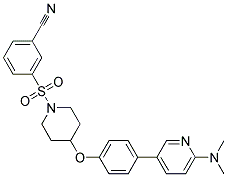 3-[(4-(4-[6-(DIMETHYLAMINO)PYRIDIN-3-YL]PHENOXY)PIPERIDIN-1-YL)SULFONYL]BENZONITRILE 结构式