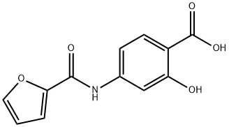 4-[(呋喃-2-羰基)-氨基]-2-羟基-苯甲酸 结构式
