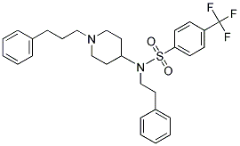 N-(2-PHENYLETHYL)-N-[1-(3-PHENYLPROPYL)PIPERIDIN-4-YL]-4-(TRIFLUOROMETHYL)BENZENESULFONAMIDE 结构式