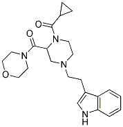 3-(2-[4-(CYCLOPROPYLCARBONYL)-3-(MORPHOLIN-4-YLCARBONYL)PIPERAZIN-1-YL]ETHYL)-1H-INDOLE 结构式