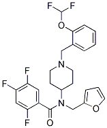 N-(1-[2-(DIFLUOROMETHOXY)BENZYL]PIPERIDIN-4-YL)-2,4,5-TRIFLUORO-N-(2-FURYLMETHYL)BENZAMIDE 结构式