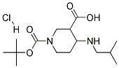 4-ISOBUTYLAMINO-PIPERIDINE-1,3-DICARBOXYLIC ACID 1-TERT-BUTYL ESTER HYDROCHLORIDE 结构式