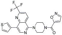 5-[4-(ISOXAZOL-5-YLCARBONYL)PIPERAZIN-1-YL]-8-(3-THIENYL)-2-(TRIFLUOROMETHYL)-1,6-NAPHTHYRIDINE 结构式