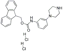 (3-PIPERAZIN-1-YL-PHENYL)-CARBAMIC ACID 9H-FLUOREN-9-YLMETHYL ESTER DIHYDROCHLORIDE 结构式