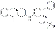 N-[1-(2-METHOXYBENZYL)PIPERIDIN-4-YL]-8-PHENYL-2-(TRIFLUOROMETHYL)-1,6-NAPHTHYRIDIN-5-AMINE 结构式