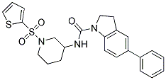 5-PHENYL-N-[1-(2-THIENYLSULFONYL)PIPERIDIN-3-YL]INDOLINE-1-CARBOXAMIDE 结构式