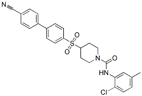 N-(2-CHLORO-5-METHYLPHENYL)-4-[(4'-CYANOBIPHENYL-4-YL)SULFONYL]PIPERIDINE-1-CARBOXAMIDE 结构式