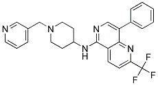 8-PHENYL-N-[1-(PYRIDIN-3-YLMETHYL)PIPERIDIN-4-YL]-2-(TRIFLUOROMETHYL)-1,6-NAPHTHYRIDIN-5-AMINE 结构式