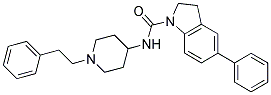 5-PHENYL-N-[1-(2-PHENYLETHYL)PIPERIDIN-4-YL]INDOLINE-1-CARBOXAMIDE 结构式