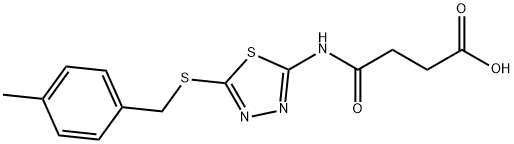 4-((5-((4-METHYLBENZYL)THIO)-1,3,4-THIADIAZOL-2-YL)AMINO)-4-OXOBUTANOIC ACID 结构式