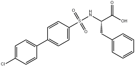 N-[(4'-CHLORO[1,1'-BIPHENYL]-4-YL)SULFONYL]PHENYLALANINE 结构式