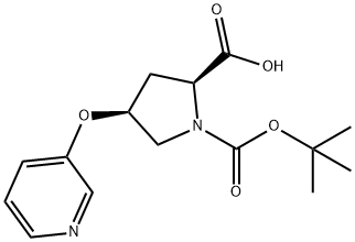 (2S,4S)-1-(TERT-BUTOXYCARBONYL)-4-(3-PYRIDINYLOXY)-2-PYRROLIDINECARBOXYLIC ACID 结构式