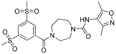4-[3,5-Bis(methylsulfonyl)benzoyl]-N-(3,5-dimethylisoxazol-4-yl)-1,4-diazepane-1-carboxamide 结构式