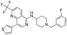 N-[1-(3-FLUOROBENZYL)PIPERIDIN-4-YL]-8-(3-THIENYL)-2-(TRIFLUOROMETHYL)-1,6-NAPHTHYRIDIN-5-AMINE 结构式