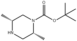 (2R,5R)-2,5-二甲基-1-哌嗪甲酸叔丁酯 结构式