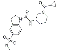 N-[1-(CYCLOPROPYLCARBONYL)PIPERIDIN-3-YL]-5-[(DIMETHYLAMINO)SULFONYL]INDOLINE-1-CARBOXAMIDE 结构式