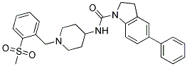 N-(1-[2-(METHYLSULFONYL)BENZYL]PIPERIDIN-4-YL)-5-PHENYLINDOLINE-1-CARBOXAMIDE 结构式