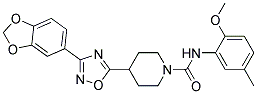 4-[3-(1,3-Benzodioxol-5-yl)-1,2,4-oxadiazol-5-yl]-N-(2-methoxy-5-methylphenyl)piperidine-1-carboxamide 结构式