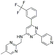 N-[(5-METHYLPYRIMIDIN-2-YL)METHYL]-2-PYRIDIN-4-YL-6-[3-(TRIFLUOROMETHYL)PHENYL]PYRIMIDIN-4-AMINE 结构式