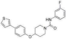 N-(3-FLUOROPHENYL)-4-[4-(3-THIENYL)PHENOXY]PIPERIDINE-1-CARBOXAMIDE 结构式
