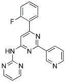 N-[6-(2-FLUOROPHENYL)-2-PYRIDIN-3-YLPYRIMIDIN-4-YL]PYRIMIDIN-2-AMINE 结构式