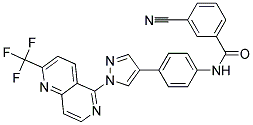 3-CYANO-N-(4-(1-[2-(TRIFLUOROMETHYL)-1,6-NAPHTHYRIDIN-5-YL]-1H-PYRAZOL-4-YL)PHENYL)BENZAMIDE 结构式