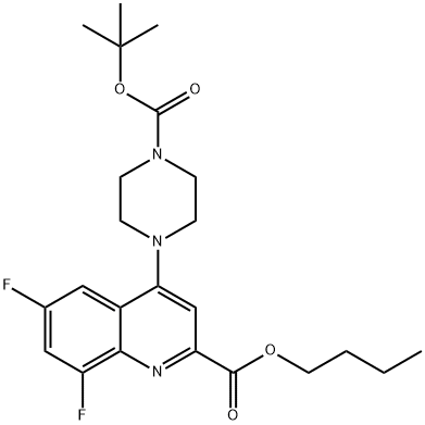 BUTYL 4-(4-(TERT-BUTOXYCARBONYL)PIPERAZIN-1-YL)-6,8-DIFLUOROQUINOLINE-2-CARBOXYLATE 结构式