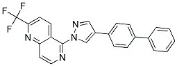 5-(4-Biphenyl-4-yl-1H-pyrazol-1-yl)-2-(trifluoromethyl)-1,6-naphthyridine 结构式
