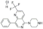 8-PHENYL-5-PIPERAZIN-1-YL-2-(TRIFLUOROMETHYL)-1,6-NAPHTHYRIDINE HYDROCHLORIDE 结构式