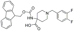 4-(((9H-FLUOREN-9-YL)METHOXY)CARBONYLAMINO)-1-(3,4-DIFLUOROBENZYL)PIPERIDINE-4-CARBOXYLIC ACID 结构式