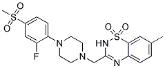 3-((4-[2-FLUORO-4-(METHYLSULFONYL)PHENYL]PIPERAZIN-1-YL)METHYL)-7-METHYL-2H-1,2,4-BENZOTHIADIAZINE 1,1-DIOXIDE 结构式