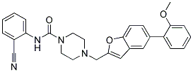 N-(2-CYANOPHENYL)-4-([5-(2-METHOXYPHENYL)-1-BENZOFURAN-2-YL]METHYL)PIPERAZINE-1-CARBOXAMIDE 结构式