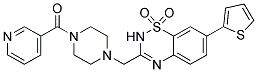 3-([4-(PYRIDIN-3-YLCARBONYL)PIPERAZIN-1-YL]METHYL)-7-(2-THIENYL)-2H-1,2,4-BENZOTHIADIAZINE 1,1-DIOXIDE 结构式