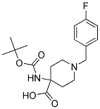 4-(TERT-BUTOXYCARBONYLAMINO)-1-(4-FLUOROBENZYL)PIPERIDINE-4-CARBOXYLIC ACID 结构式