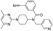 3-CYANO-N-[1-(4,6-DIMETHYLPYRIMIDIN-2-YL)PIPERIDIN-4-YL]-N-(PYRIDIN-3-YLMETHYL)BENZAMIDE 结构式