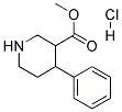 METHYL 4-PHENYLPIPERIDINE-3-CARBOXYLATE HYDROCHLORIDE 结构式