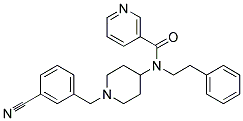 N-[1-(3-CYANOBENZYL)PIPERIDIN-4-YL]-N-(2-PHENYLETHYL)NICOTINAMIDE 结构式