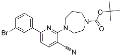 4-[6-(3-Bromo-phenyl)-3-cyano-pyridin-2-yl]-[1,4]diazepane-1-carboxylic acid tert-butyl ester 结构式