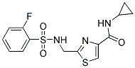 N-CYCLOPROPYL-2-(([(2-FLUOROPHENYL)SULFONYL]AMINO)METHYL)-1,3-THIAZOLE-4-CARBOXAMIDE 结构式