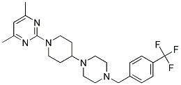 4,6-DIMETHYL-2-(4-(4-[4-(TRIFLUOROMETHYL)BENZYL]PIPERAZIN-1-YL)PIPERIDIN-1-YL)PYRIMIDINE 结构式